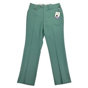 Tayion Mens Awonder Regular Fit Solid Flat Front Suit Pants Moss Green 34x32